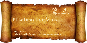 Mitelman Loréna névjegykártya